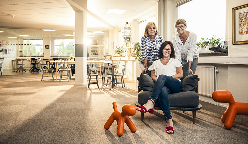 Carina Mannefred, Pia Bredegård, May Ekeroth på Kraftens hus.