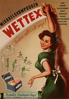 Gammal reklamaffish för wettex disktrasor