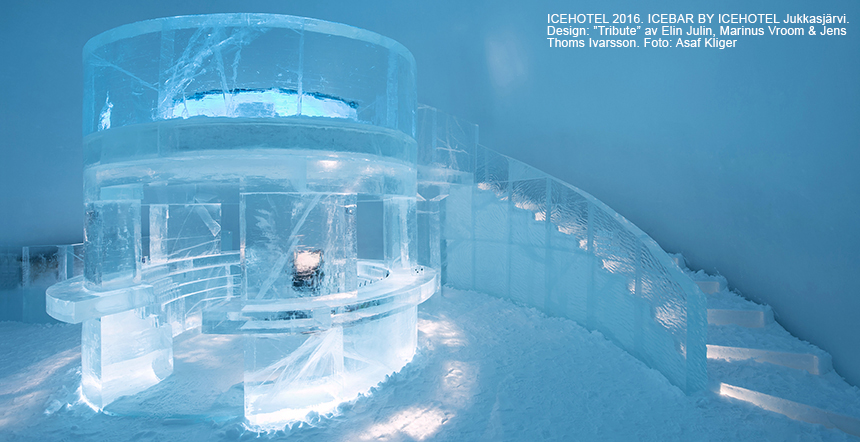 Room with stairs in ice