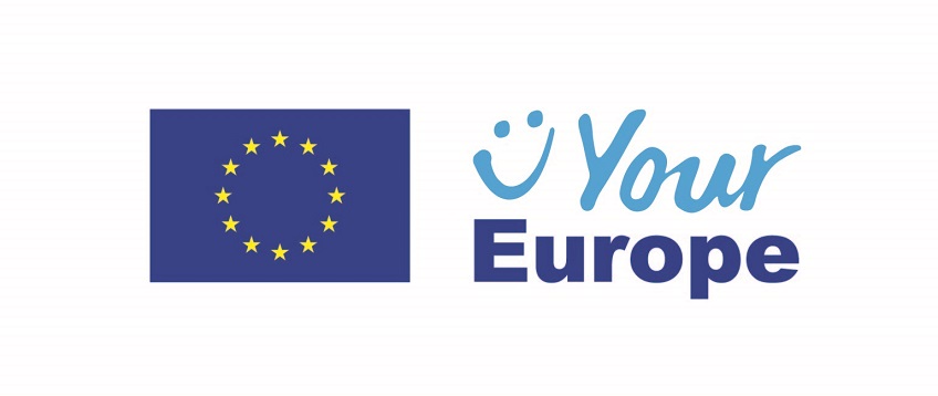 Your Europe logo: the EU flag and to the left of the flag is the words Your Europe written in blue